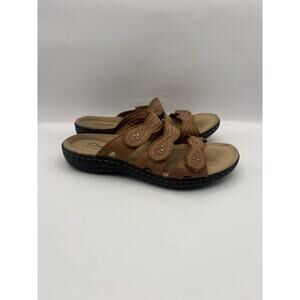 Clarks Laurieann Ayla Stray Brown Leather Sandals Women Size 6